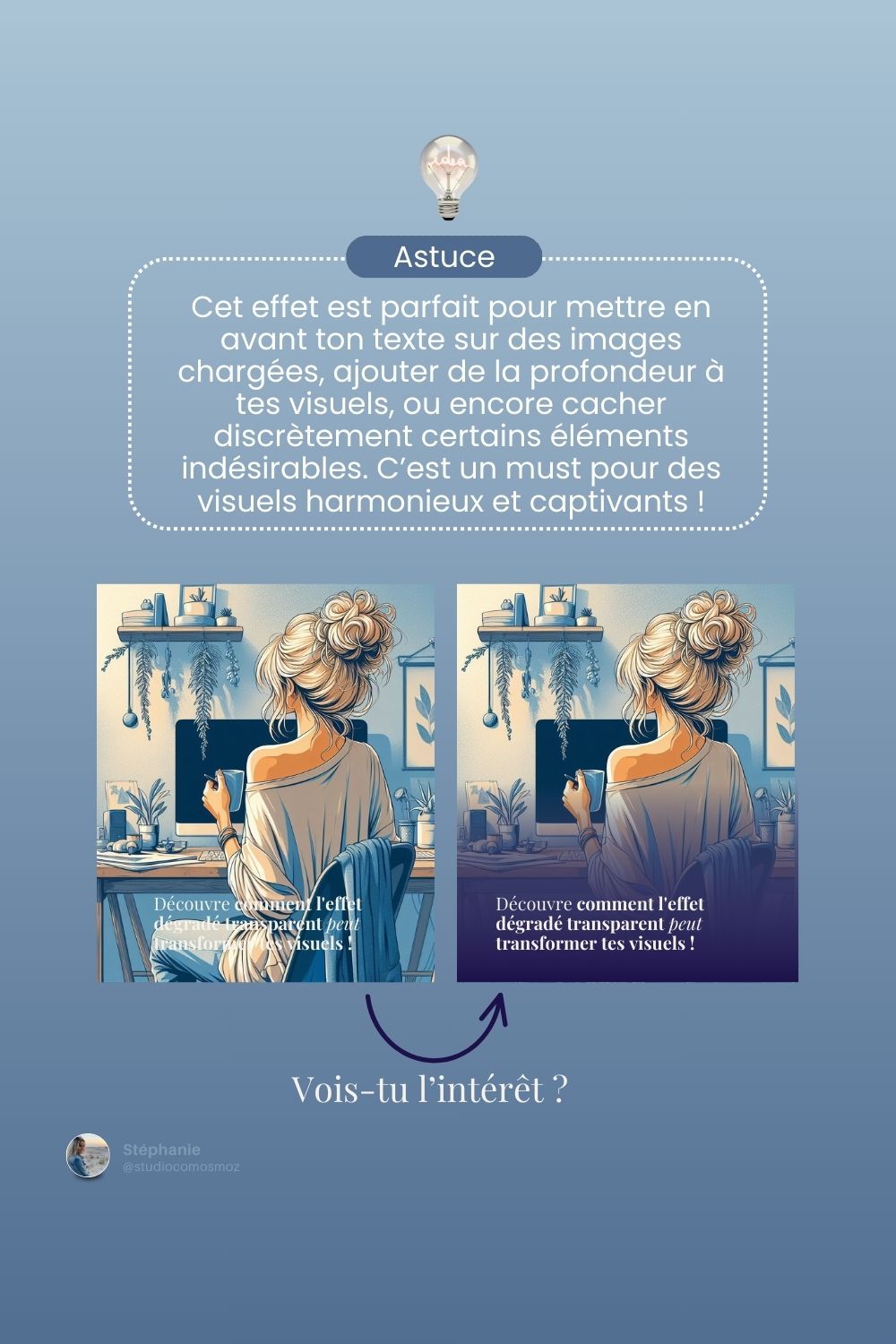 Tuto maîtrise l'effet dégradé transparent sur Canva